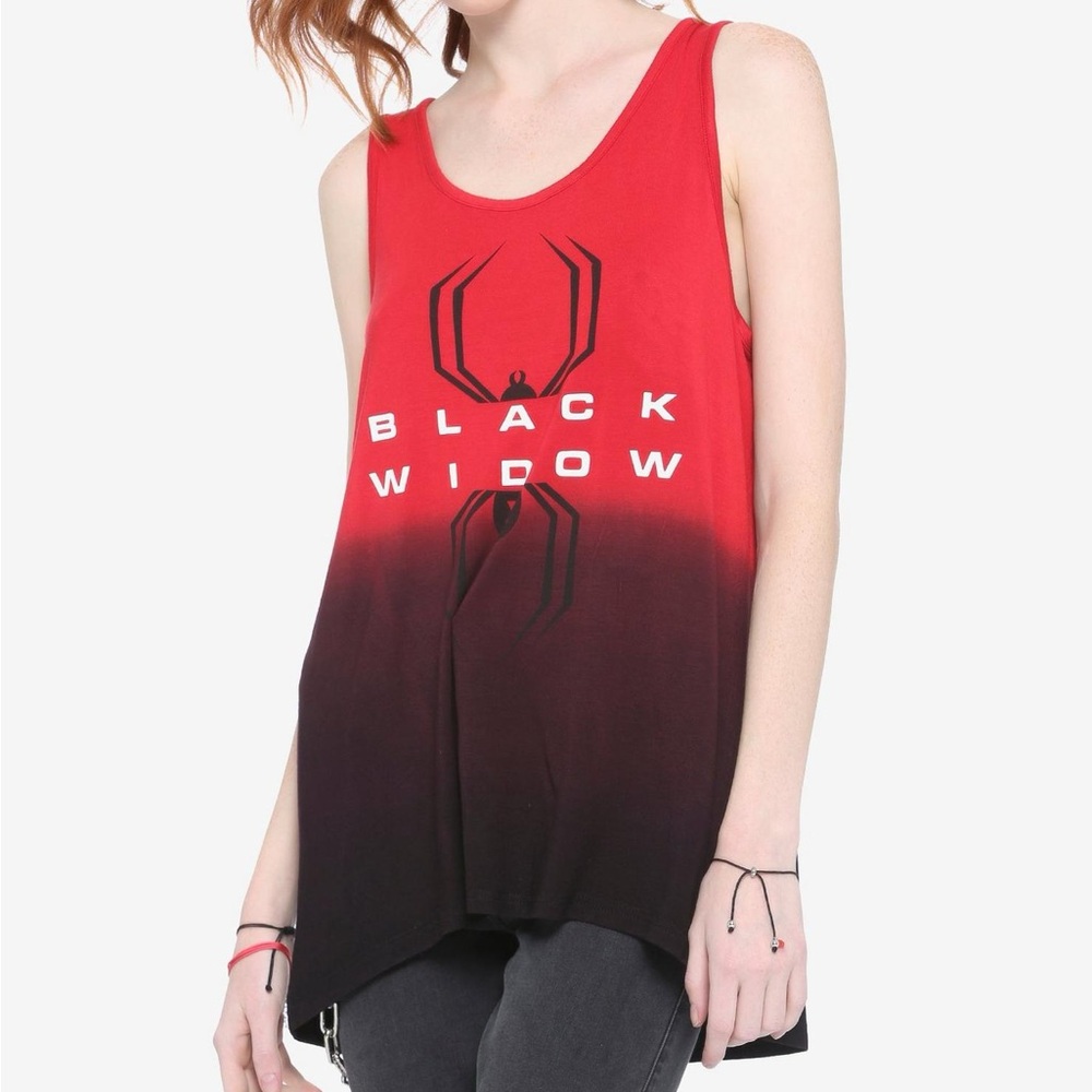 Her Universe Marvel Black Widow Dip-Dye Mesh Back Girls Tank Top M